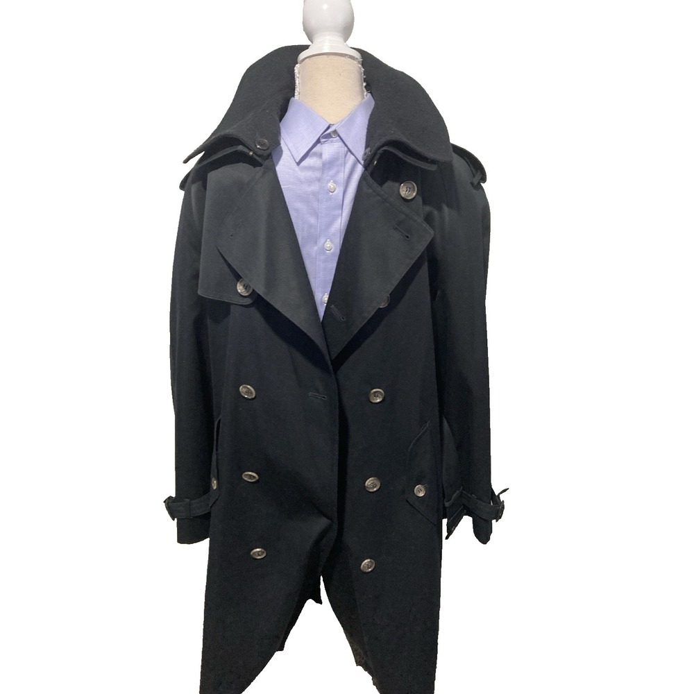 Vintage J.G. Hook Trench Coat Mens 40R Belted Epaulet Double Breasted USA Long